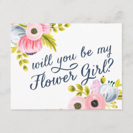 SIND SIE MEIN BLUMEN-MÄDCHEN? handgemalte Karte