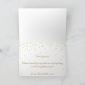Sind Sie mein Blumen-Mädchen-Vintager GoldConfetti Einladung (Innenseite)