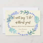 sind Sie mein Brautjungfernkartenblaues Einladung (Vorderseite)