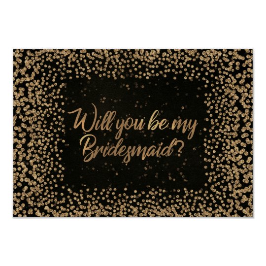 Sind Sie mein Glitzer-Gold Brautjungfern-Browns Karte