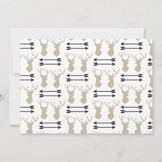 Sind Sie mein Trauzeuge-Rotwild-Geweih-Pfeil Einladung (Rückseite)