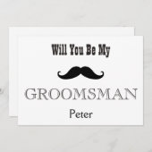 Sind Sie mein Trauzeuge-Schwarz-Schnurrbart Einladung (Vorne/Hinten)