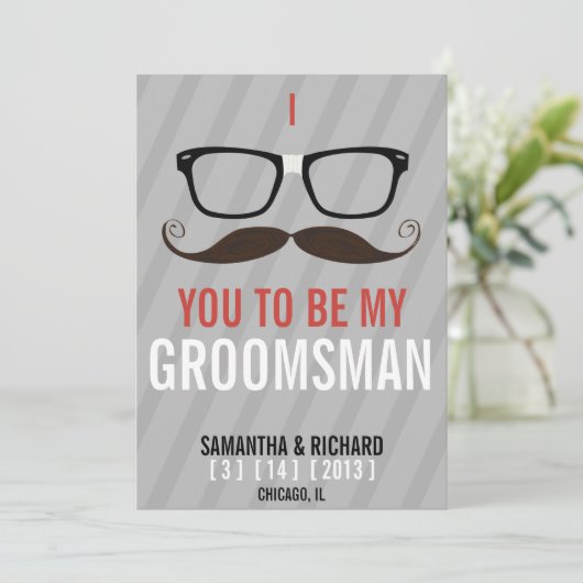 Sind Sie mein TrauzeugeGeek, den Gläser einladen Einladung (Stehend Vorderseite)