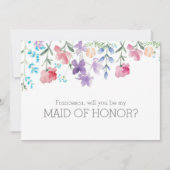 Sind Sie mein TrauzeuginblumenWatercolor Einladung (Vorderseite)