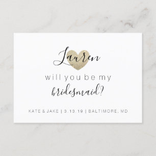 Sind Sie meine Brautjungfer - das tolle Gold des Einladung