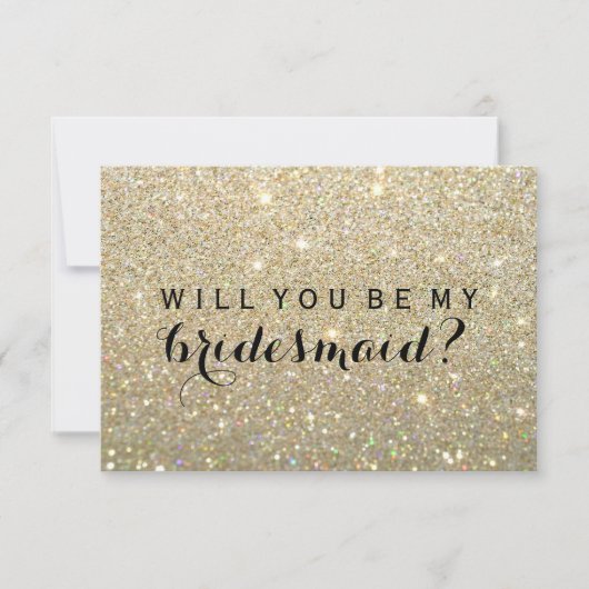 Sind Sie meine Brautjungfer - das tolle Gold Einladung (Vorderseite)