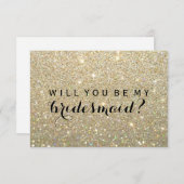 Sind Sie meine Brautjungfer - das tolle Gold Einladung (Vorne/Hinten)