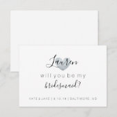Sind Sie meine Brautjungfer - das tolle Silber des Einladung (Vorne/Hinten)