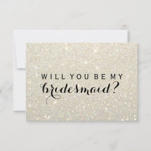 Sind Sie meine Brautjungfer - das weiße tolle Gold Einladung (Vorderseite)