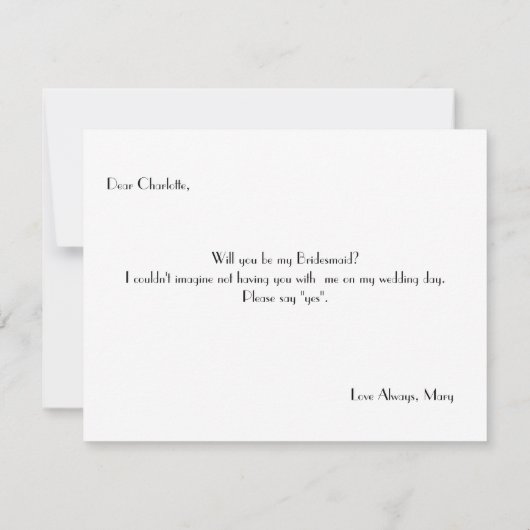 Sind Sie meine Brautjungfer der Brautjungfern-| Einladung (Rückseite)