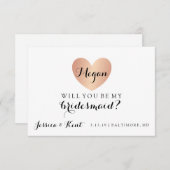 Sind Sie meine Brautjungfer - der Zauber des Einladung (Vorne/Hinten)