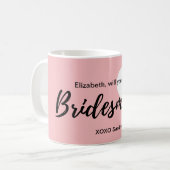 Sind Sie meine Brautjungfer, die Rosa Herz erröten Kaffeetasse (Vorderseite Links)