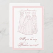 Sind Sie meine Brautjungfer? Einladung (Vorne/Hinten)