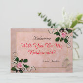 Sind Sie meine Brautjungfer Einladung (Stehend Vorderseite)