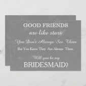 Sind Sie meine Brautjungfer? Einladung (Vorne/Hinten)