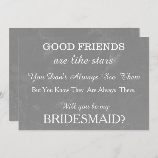 Sind Sie meine Brautjungfer? Einladung (Vorne/Hinten)