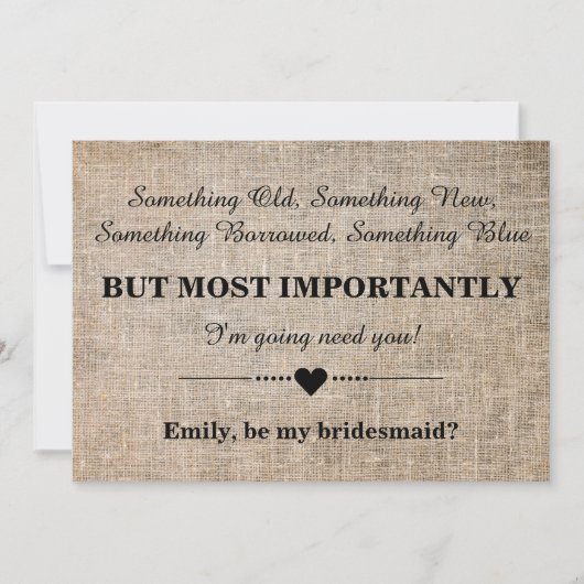 Sind Sie meine Brautjungfer? Einladung (Vorderseite)