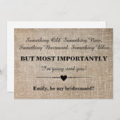 Sind Sie meine Brautjungfer? Einladung (Vorne/Hinten)