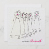 Sind Sie meine Brautjungfer? Einladung (Vorne/Hinten)