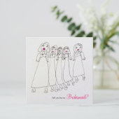 Sind Sie meine Brautjungfer? Einladung (Stehend Vorderseite)