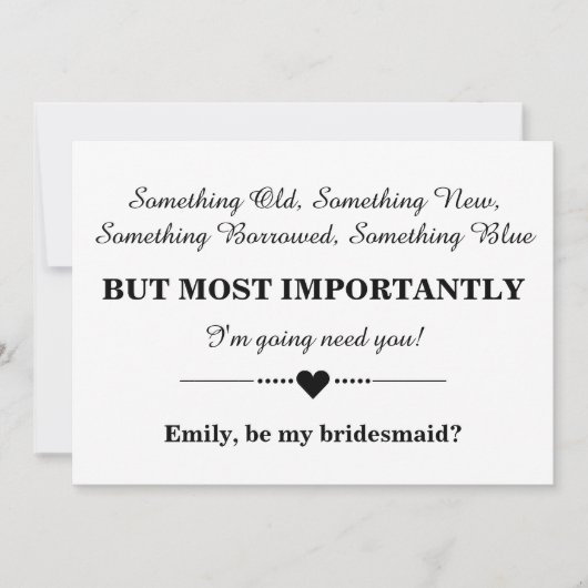 Sind Sie meine Brautjungfer? Einladung (Vorderseite)