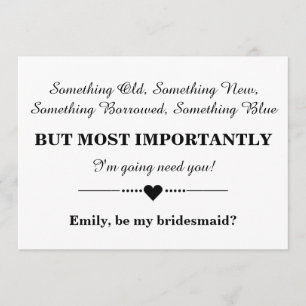 Sind Sie meine Brautjungfer? Einladung