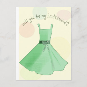Sind Sie meine Brautjungfer Einladungspostkarte