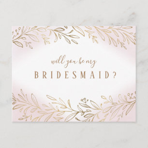 Sind Sie meine Brautjungfer erröten das botanische Einladung