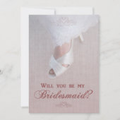 Sind Sie meine Brautjungfer? Hübsch im Rosa! Einladung (Vorderseite)