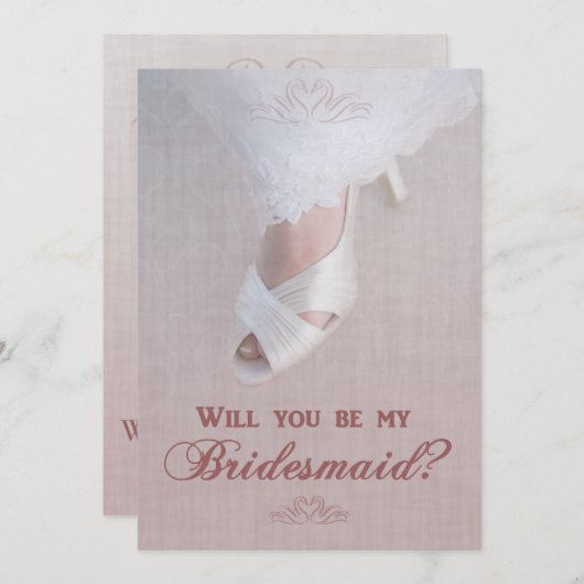 Sind Sie meine Brautjungfer? Hübsch im Rosa! Einladung (Vorne/Hinten)