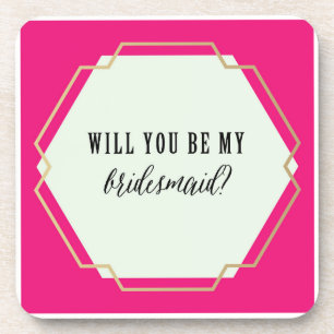 Sind Sie meine Brautjungfer? Untersetzer-Set Getränkeuntersetzer