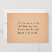 Sind Sie meine Brautjungfern-BlumenKranz-Einladung Einladung (Rückseite)