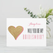 Sind Sie meine Brautjungfern-Einladung Einladung (Stehend Vorderseite)