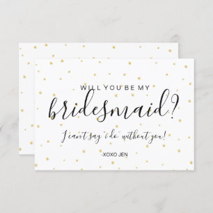 Sind Sie meine Brautjungfern-Karte - die weißen Einladung