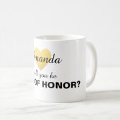 Sind Sie meine Brautjungferngoldherz-Tasse Kaffeetasse (VorderseiteRechts)