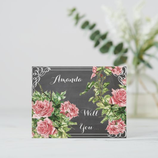 Sind Sie meine Brautjungfrau? Einladungspostkarte (Stehend Vorderseite)