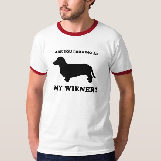 Sind Sie meine Dackel betrachtend T-Shirt (Vorderseite)
