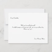 Sind Sie meine Ehrenbrautjungfer der Einladung (Rückseite)