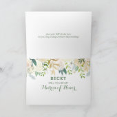 Sind Sie meine Matrone von Ehrenweißem Blumen Einladung (Innenseite)