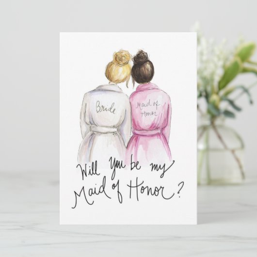 Sind Sie meine MOH? Dankeskarte (Stehend Vorderseite)