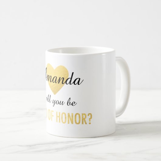 Sind Sie meine Trauzeugingoldherz-Tasse Kaffeetasse (VorderseiteRechts)