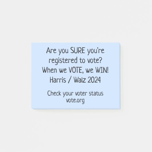 Sind Sie sicher, dass Sie registriert sind? Hinwei Post-it Klebezettel (Vorderseite)