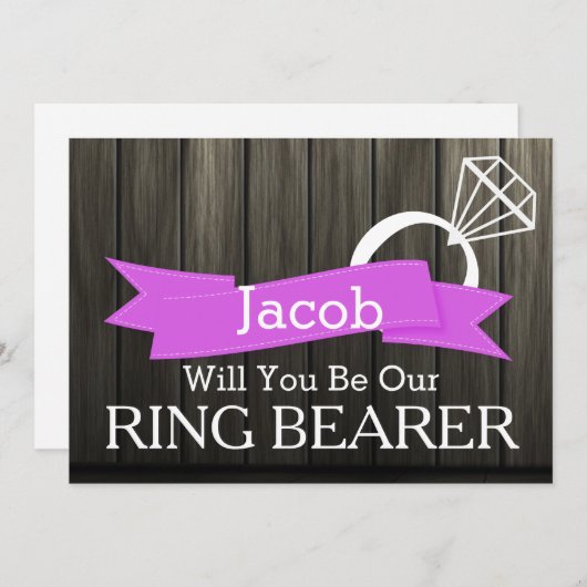 Sind Sie unser hölzerner Ring-Träger Einladung (Vorne/Hinten)