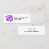 Sind Sie von Tennessee Fun Verabredend Calling Car Mini Visitenkarte (Vorne/Hinten)