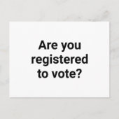 Sind Sie zur Abstimmung angemeldet, um in Schwarz/ Postkarte (Vorderseite)