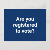Sind Sie zur Abstimmung registriert? Postkarte (Vorderseite)