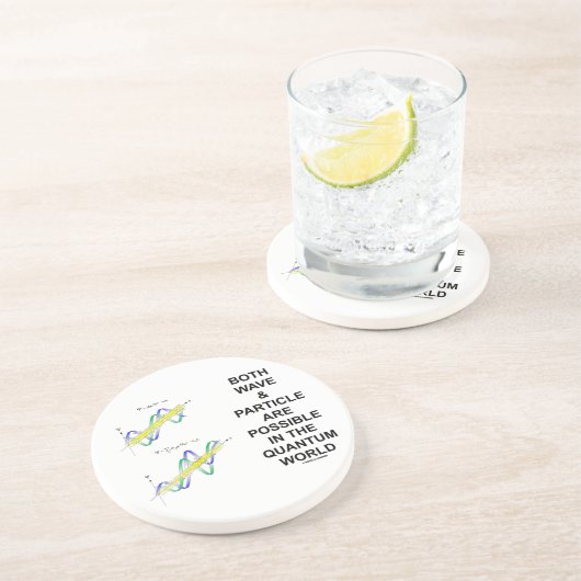 sind Welle u. Partikel im Quantum möglich Sandstein Untersetzer (Seite)