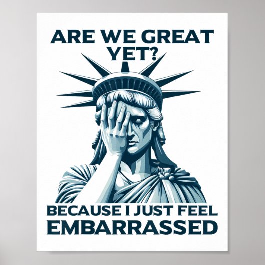 Sind wir groß, doch weinende Freiheitsstatue traur Poster (Vorne)