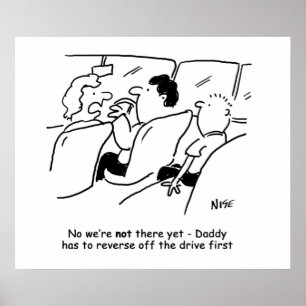 Sind wir noch da? Funny Child Cartoon Poster