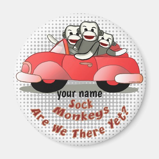Sind wir schon da Sock Monkey Magnet (Vorne)